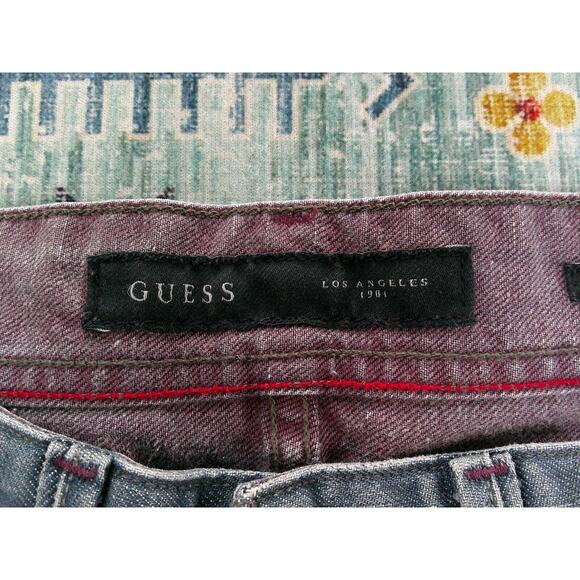 VTG Y2k Guess Jeans Robertson Slim 1981 Distressed/Purple Pocket Men's 30 X 33 - Picture 11 of 13